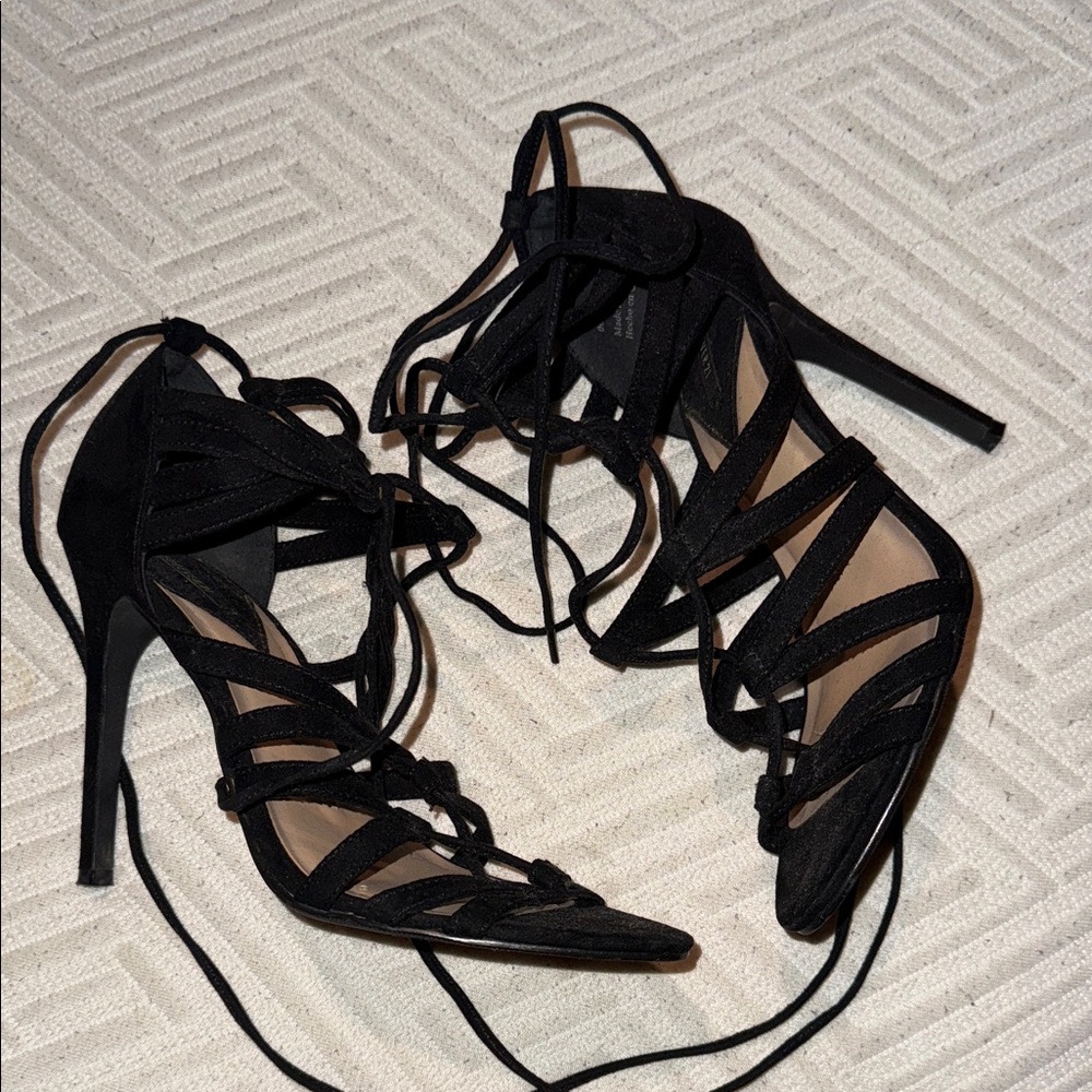 Forever 21 Black Strappy Heels